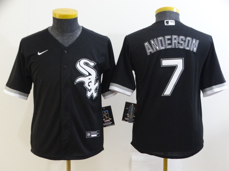 2021 Youth Chicago White Sox #7 Anderson Black Game Nike MLB Jerseys